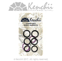 Kenchii 6-pack Thin Finger Comfort Ring Inserts for Shears Black