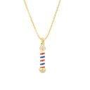 Rhinestone Barber Pole Necklace & Key Ring