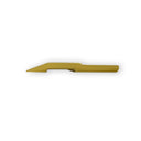 Gold-colored hair clipper blade side view on a white background
