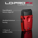 BaBylissPRO FXONE LO-PROFX High Performance Compact Shaver - Red #FXLPFS1RD