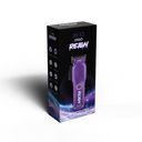 Purple hair clipper with 'REIGN' branding on a black box against a white background