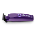 Purple hair trimmer with 'REIGN' branding on a white background