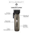 Cortapelos inalámbrico StyleCraft ACE con motor rotativo #SC618GY