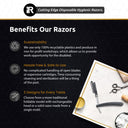 Macho by Better Barber Disposable Razors Men, Professional Barber Straight Edge Razor with Straight Razor Blades and Safety Lock - 5 Count
